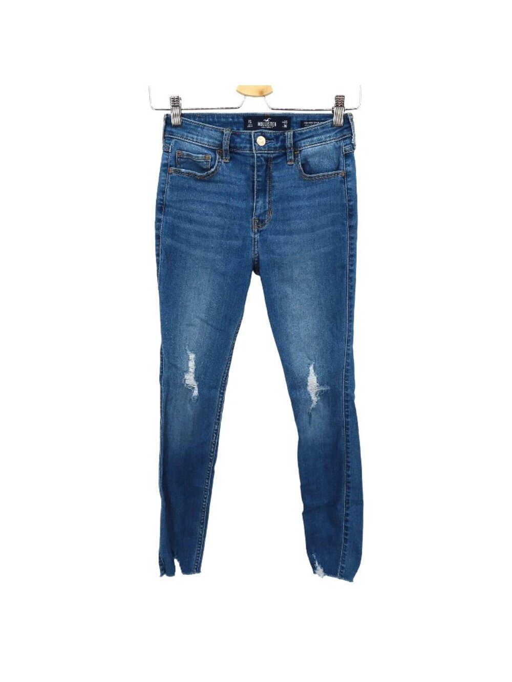 Hollister Women 25 Short Juniors 1 High Rise Super Skinny Distressed Denim Jeans